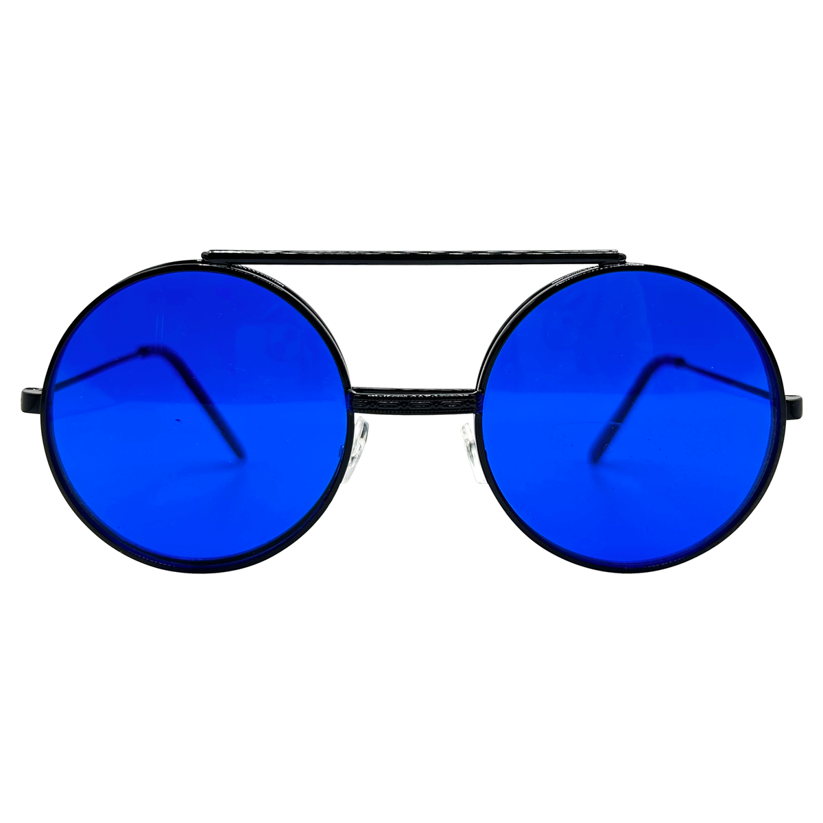 Blue sales round sunglasses