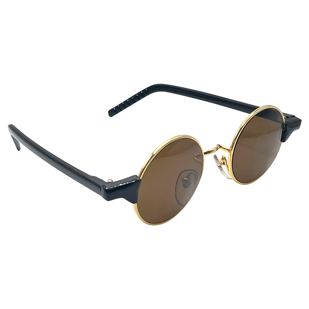 Black Gold Round Vintage Sunglasses