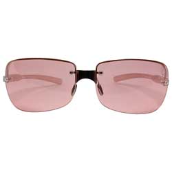 Pink rimless rectangle store sunglasses