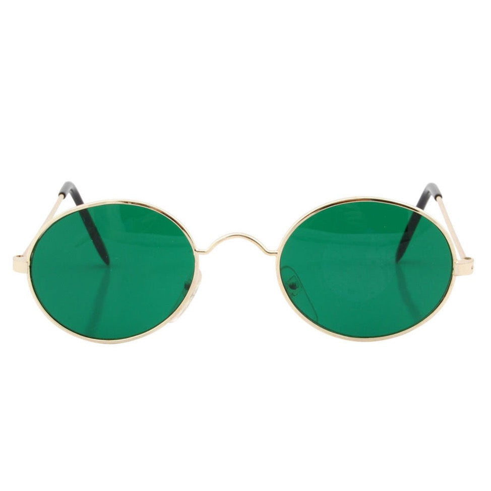 Gold oval hot sale sunglasses