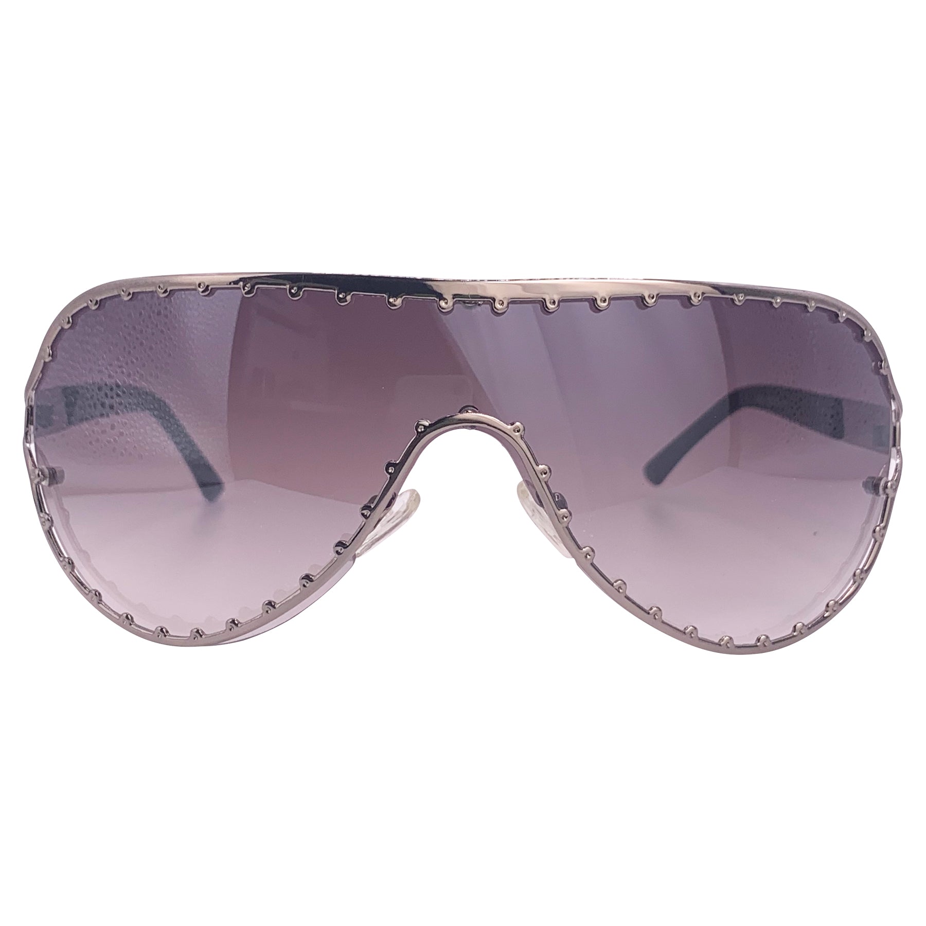 COMPLICATED Y2K Aviator Shield Sleaze Sunglasses-Giant Vintage Eyewear