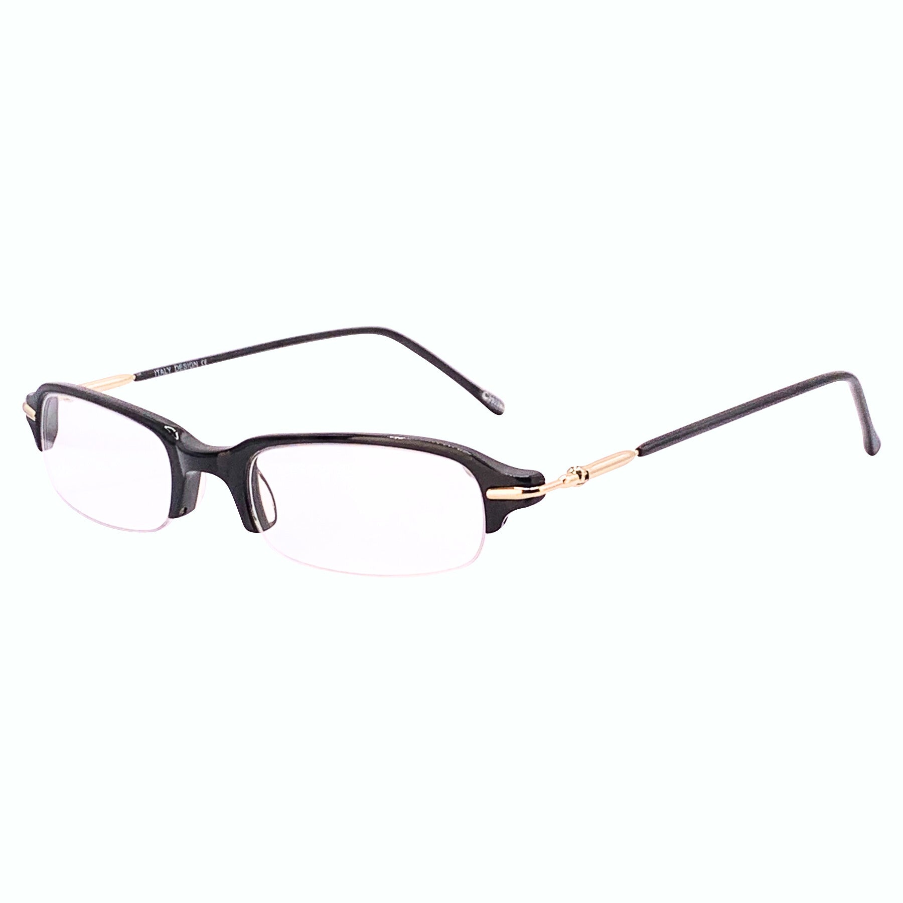 True vintage bayonetta oval half browline clear fashion glasses