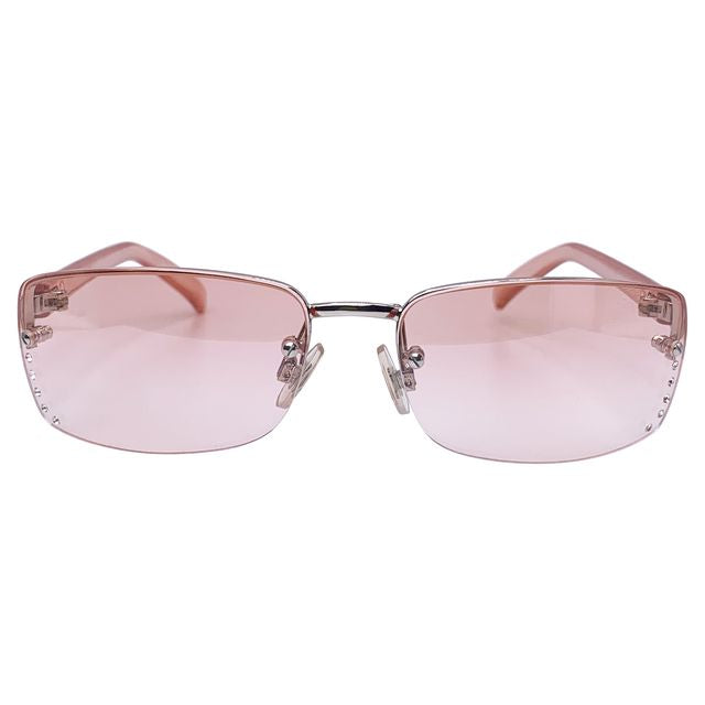 $WAG ON Rimless Y2K SunglassesPink-Giant Vintage Eyewear