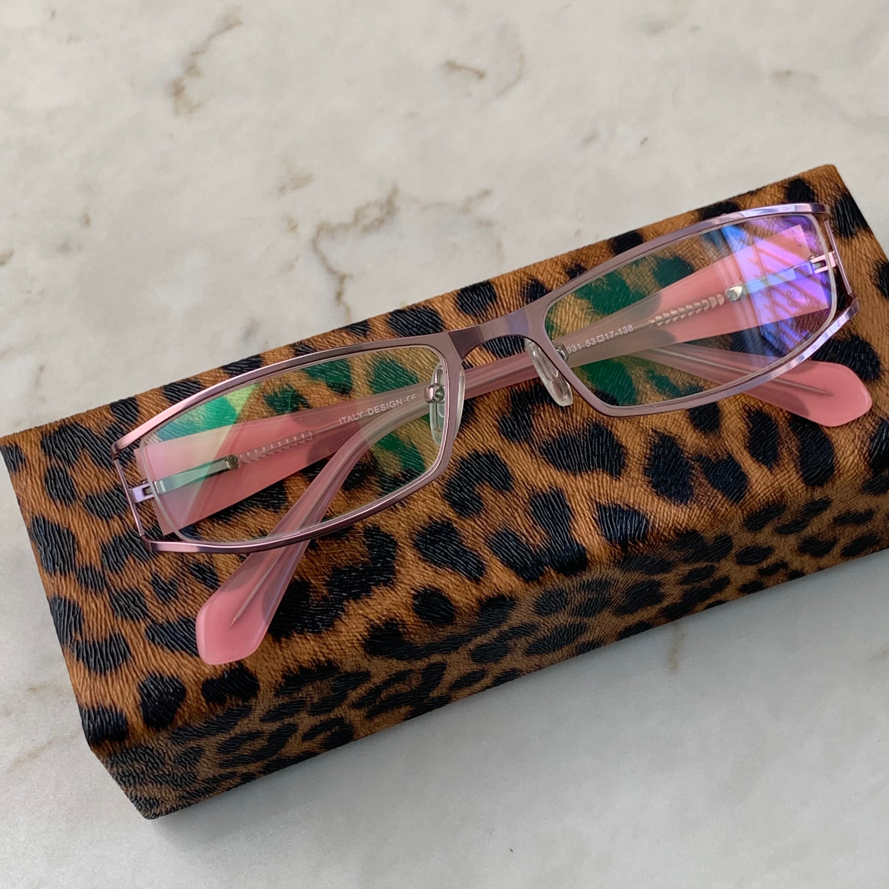 KITTY Cheetah Print Sunglasses Case-Giant Vintage Eyewear