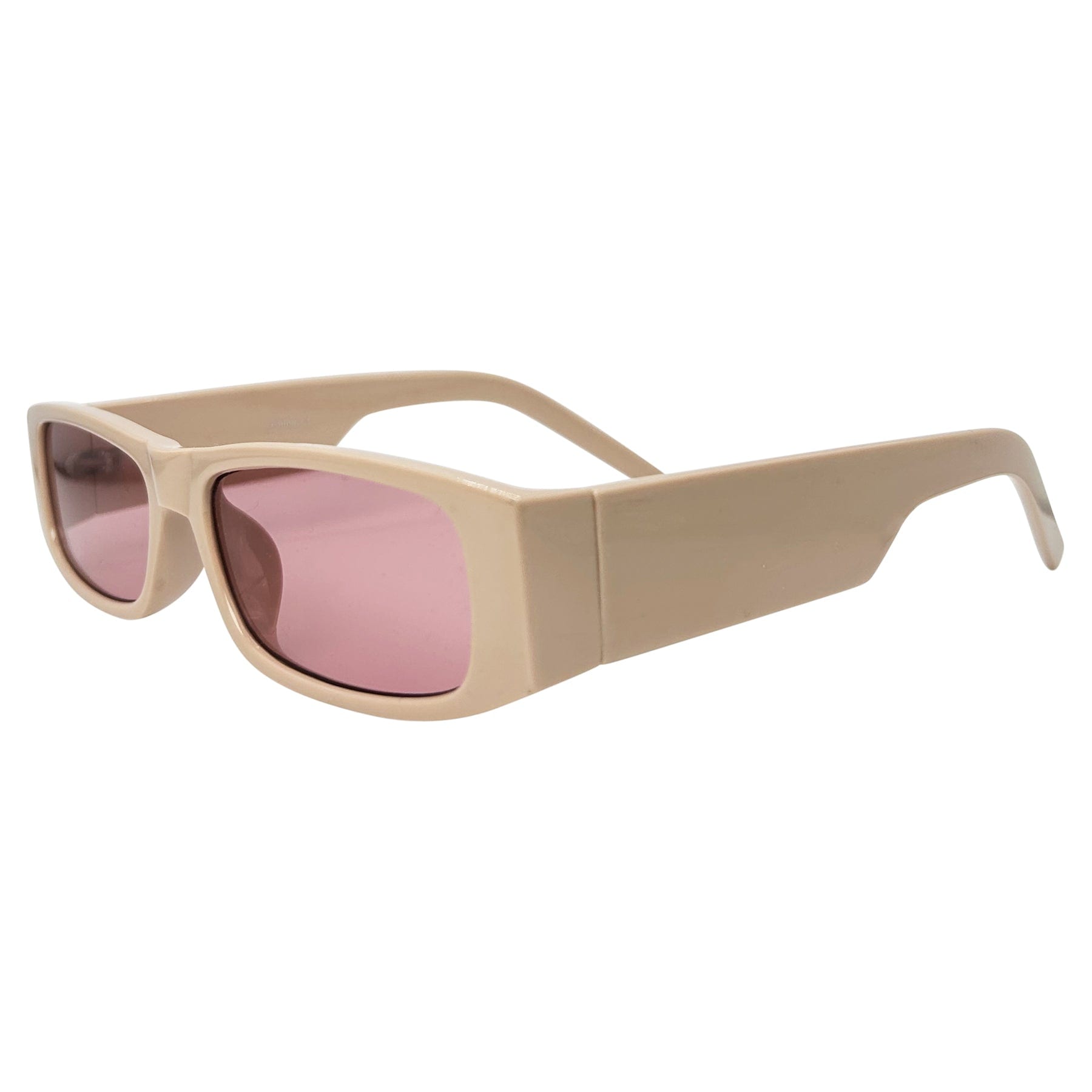 90s retro sunglasses with a pink lens