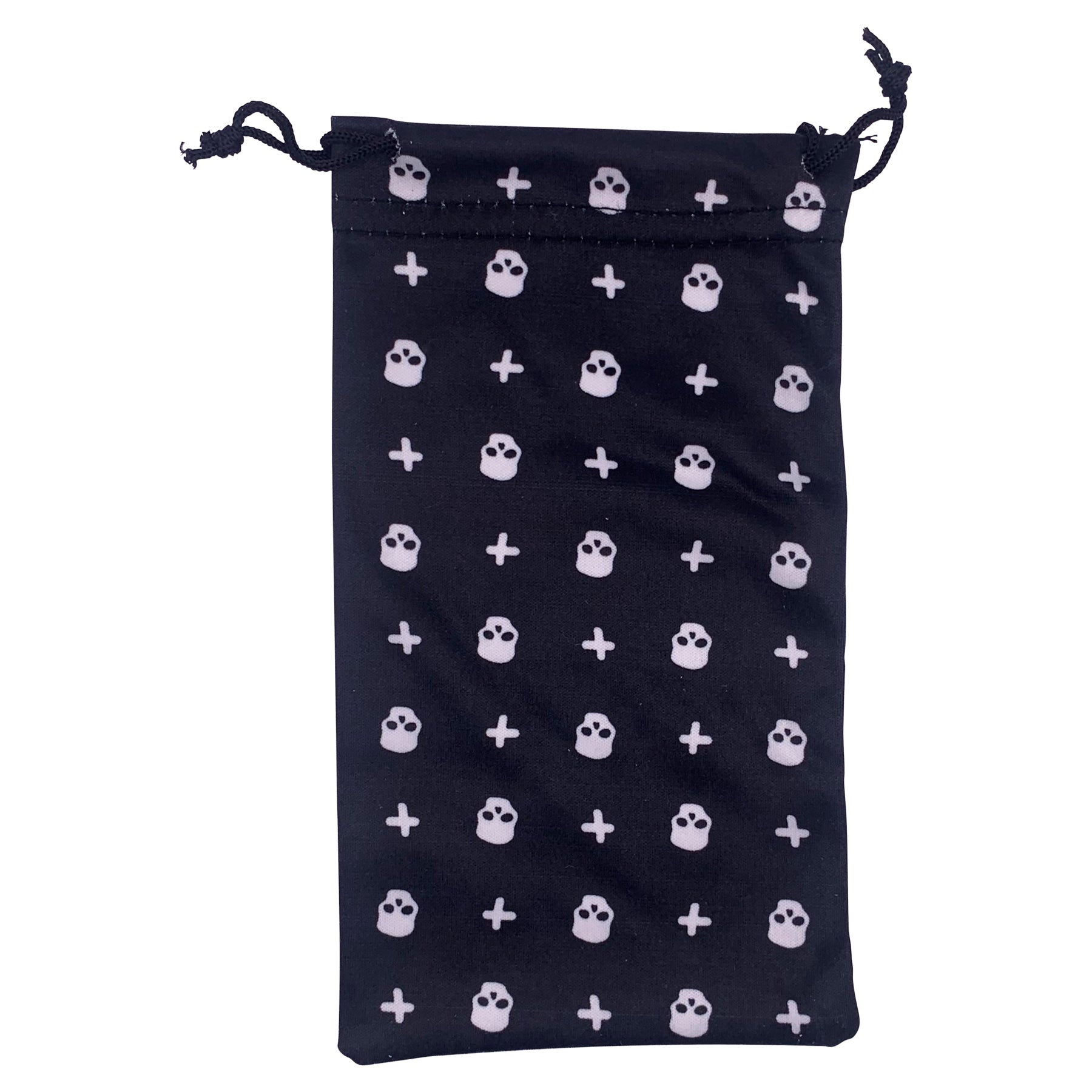 SKULL Soft Reusable Sunglasses Pouch with DrawstringBlack-Giant Vintage Eyewear