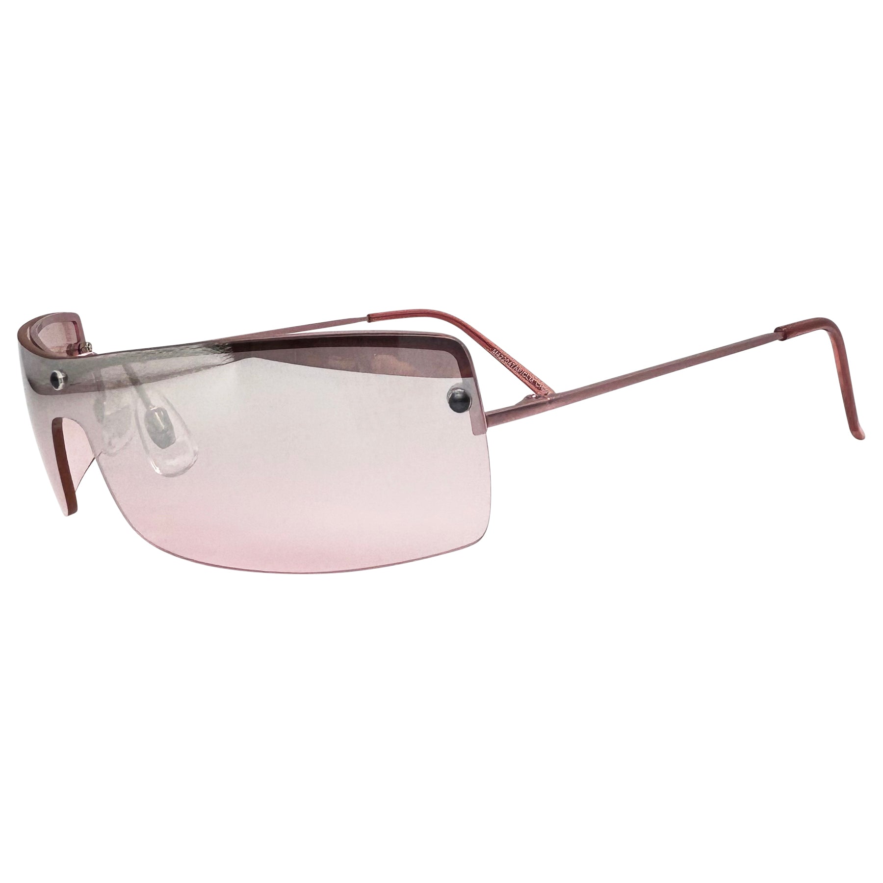 pink colorful sunglasses with a y2k metal frame