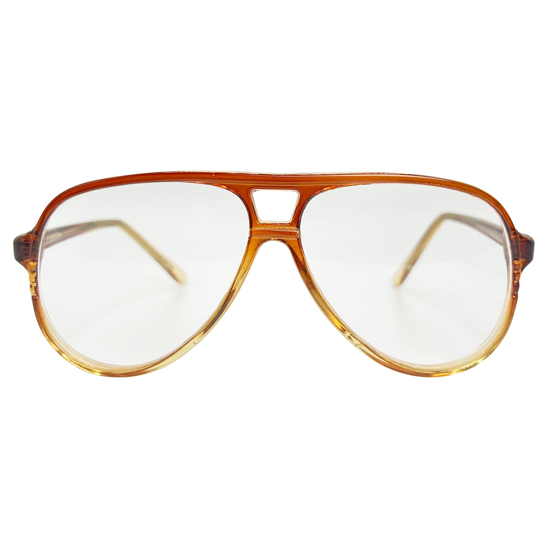 ESQUIRE Clear Aviator GlassesCaramel-Giant Vintage Eyewear