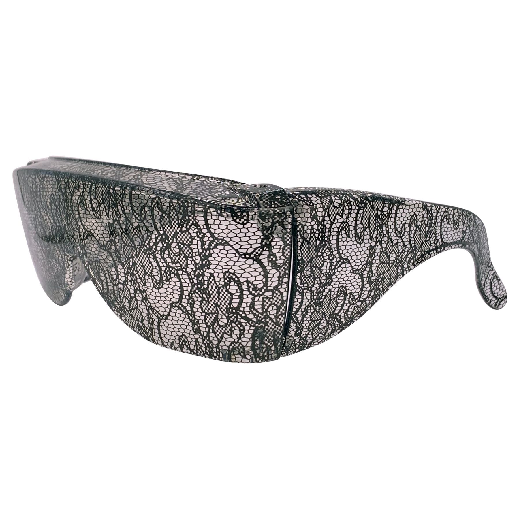 FAME MONSTER Lace Printed Shield Sunglasses-Giant Vintage Eyewear