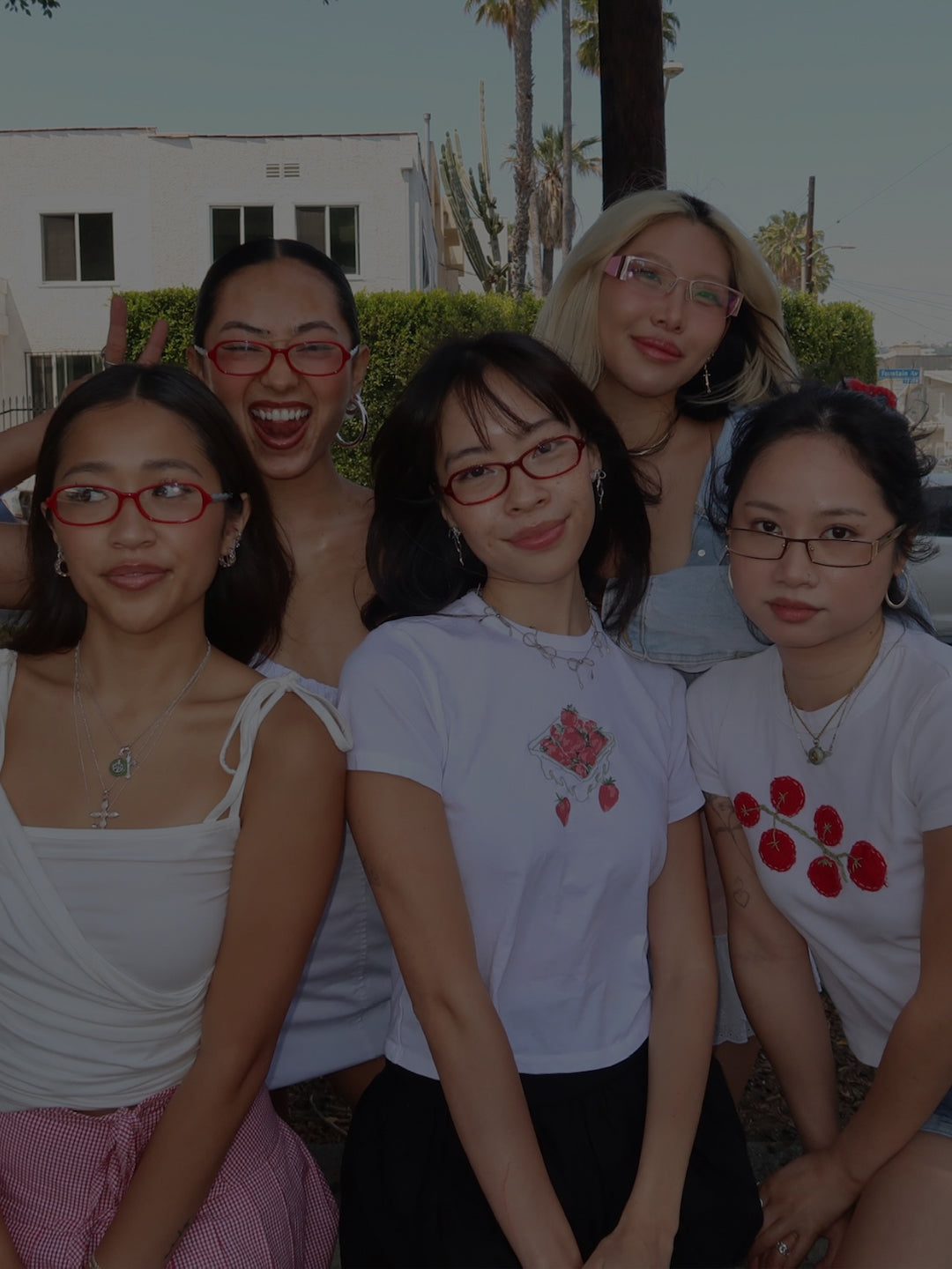 A group of five friends wearing new Giant Vintage 90s glasses collection called freshly picked. 