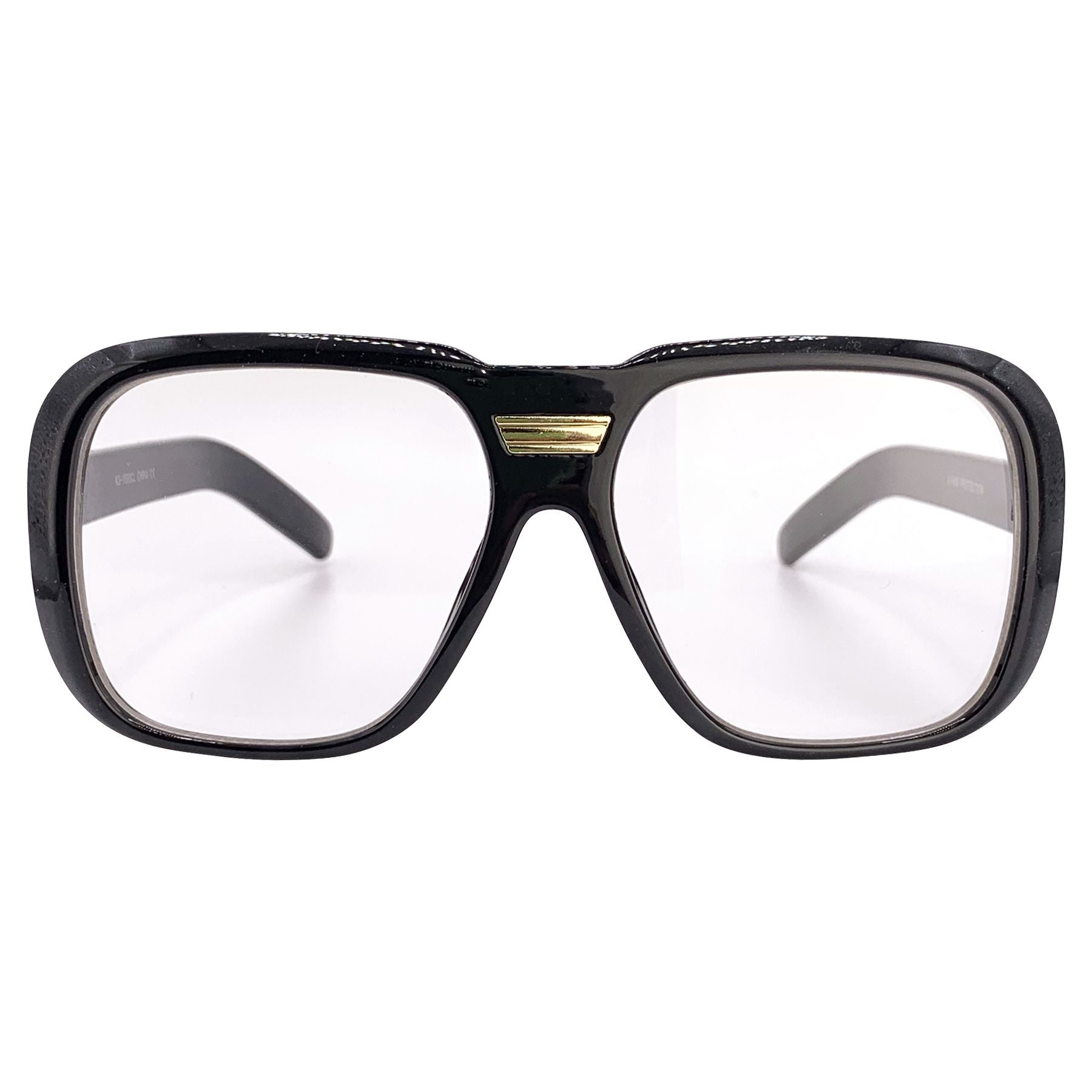 HIPSTER Oversized Clear GlassesBlack-Giant Vintage Eyewear