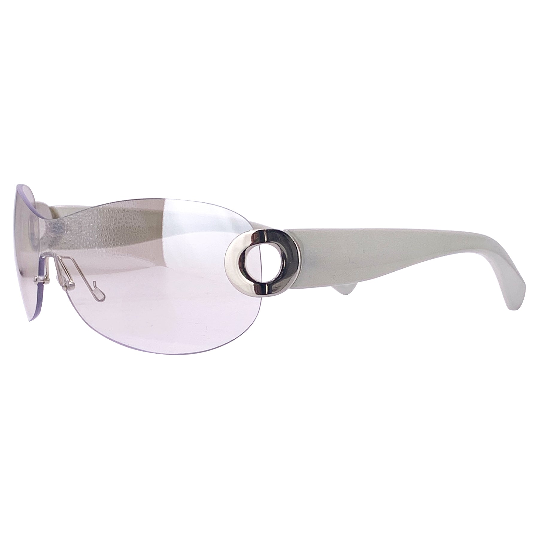 ICE CAP Y2K Rimless Shield Sunglasses-Giant Vintage Eyewear