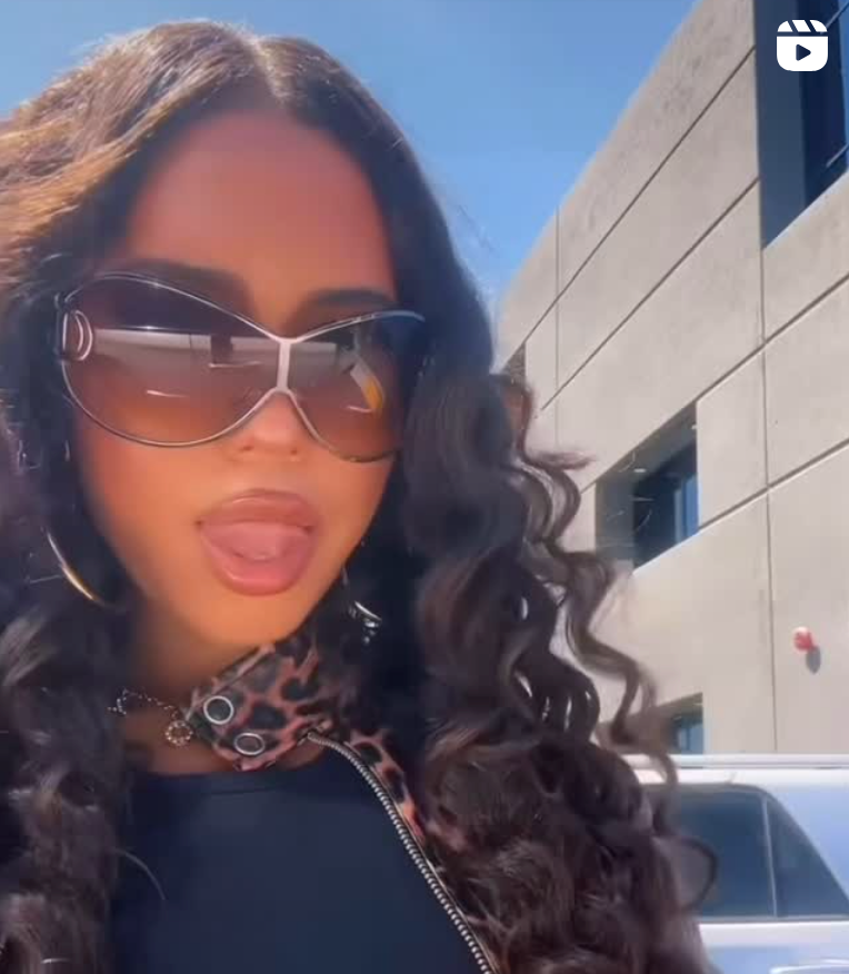 Instagram post showing @asiamonetray wearing Giant Vintage UPGRADE U shields