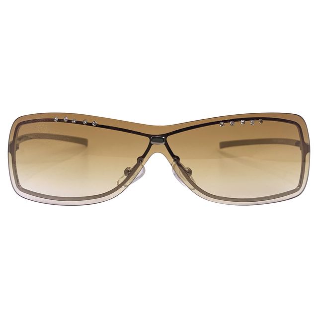 CARAMEL FRAPPE Y2K Rimless SunglassesAmber-Giant Vintage Eyewear