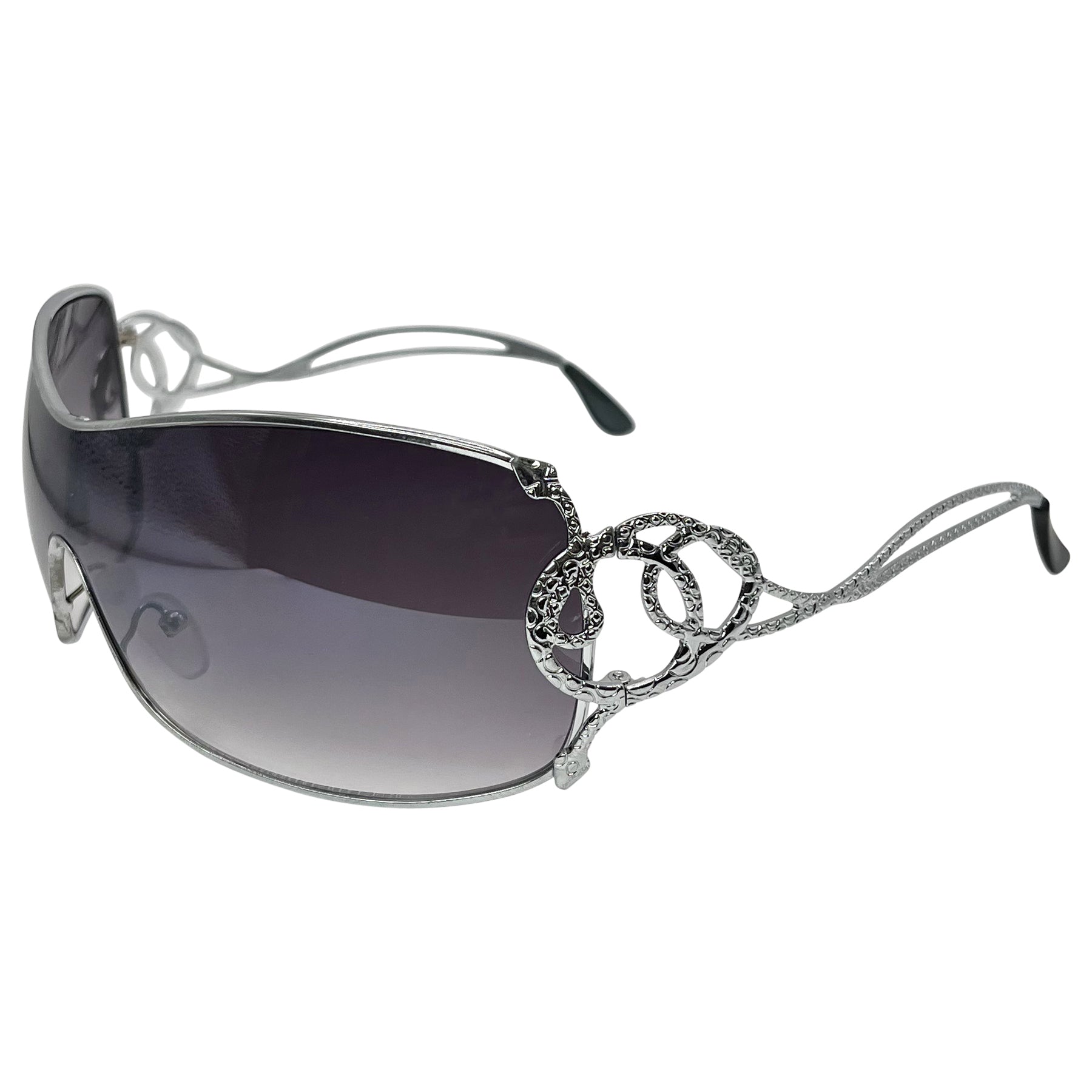 LIL MA Snake Shield SunglassesSilver/Smoke-Giant Vintage Eyewear