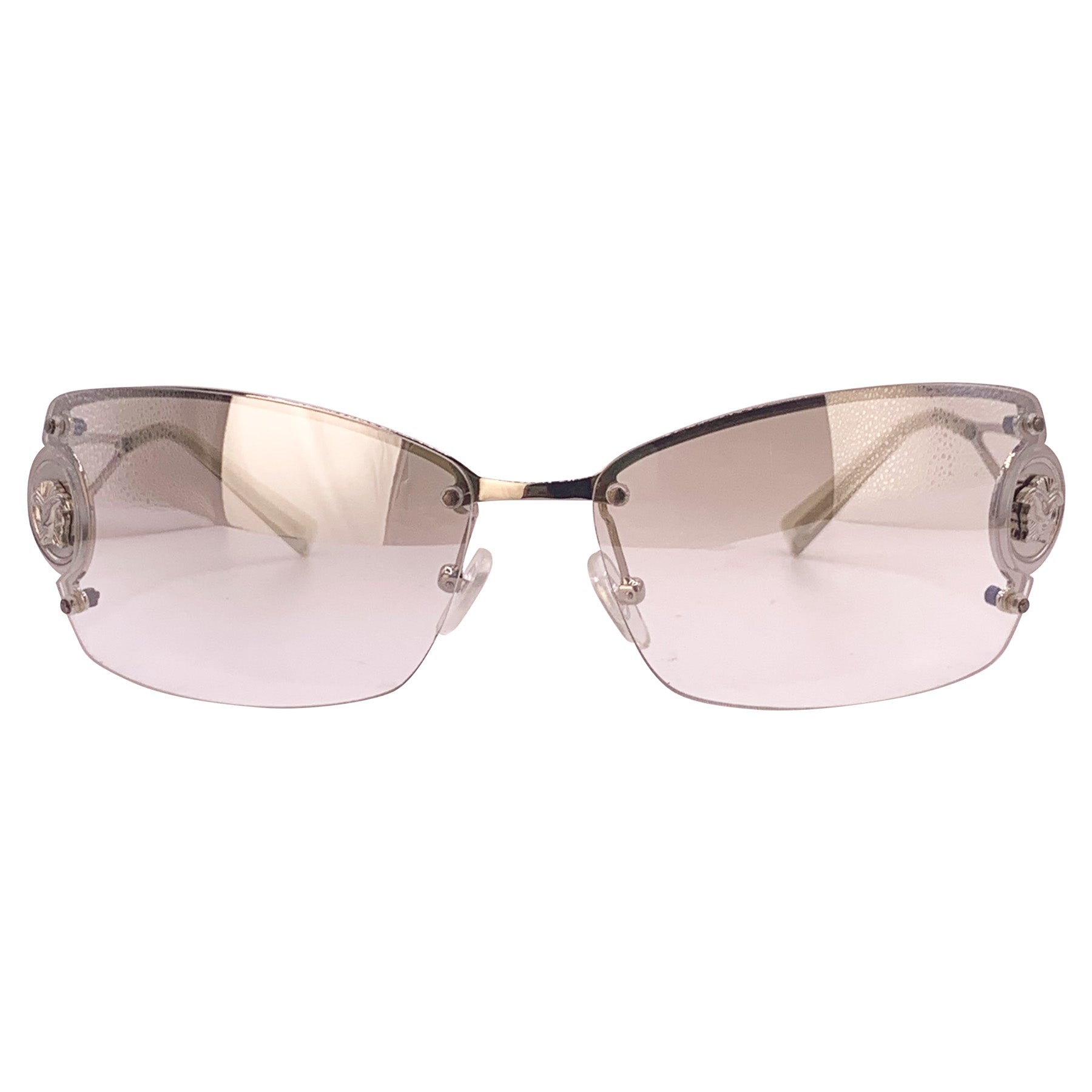 True Vintage Rimless Y2K Sunglasses in 2000's streetwear style