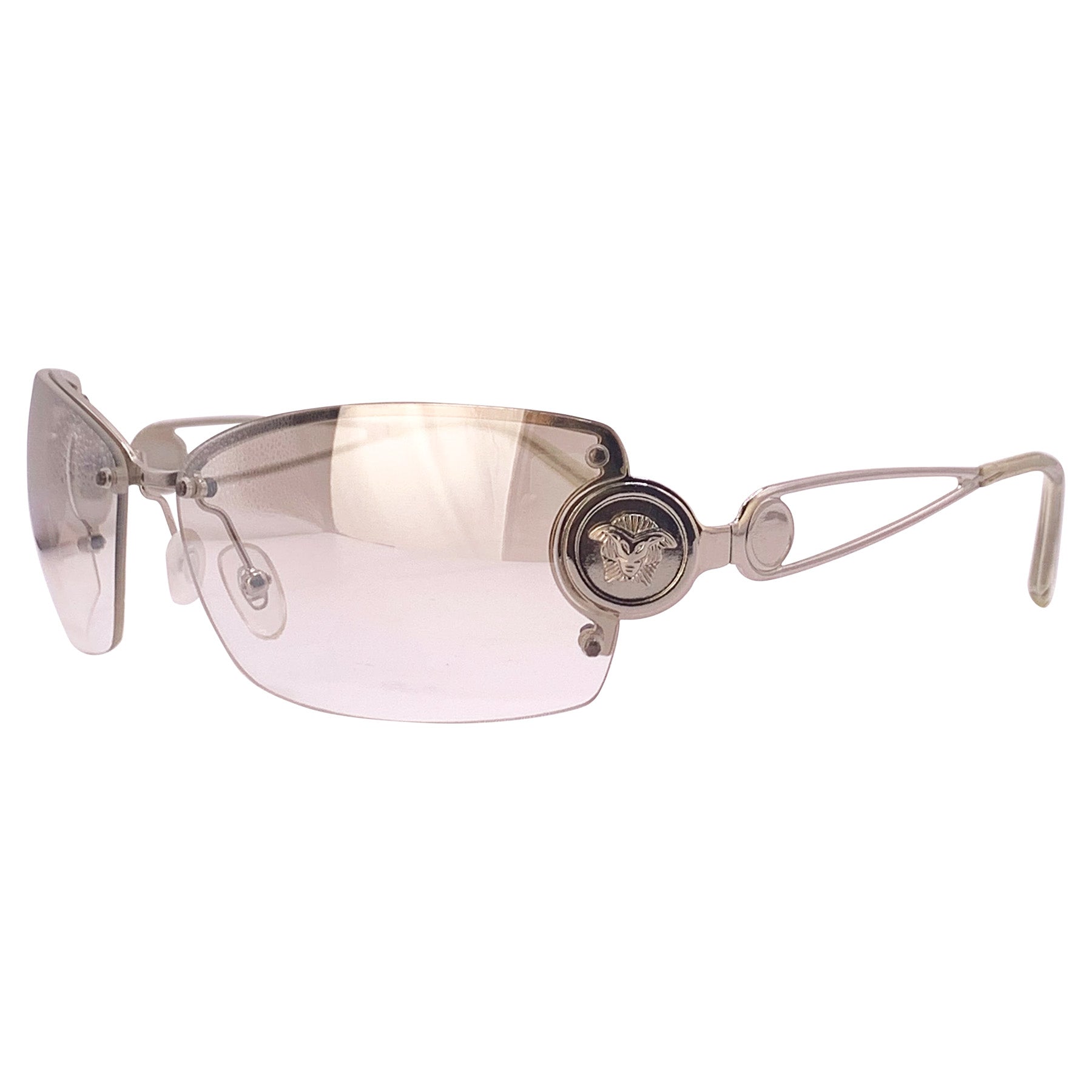 True Vintage Rimless Y2K Sunglasses in 2000's streetwear style