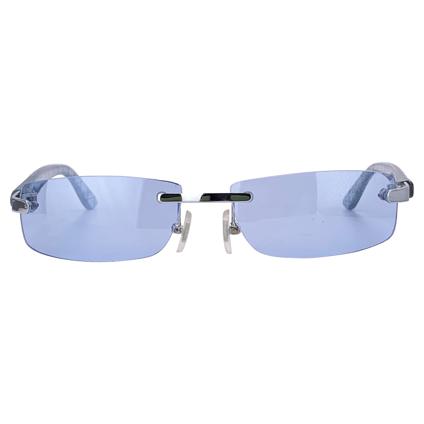 SLEIGH Small Y2K Rimless SunglassesBlue/Silver-Giant Vintage Eyewear