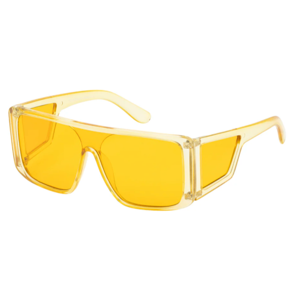 SIMULATION Shield SunglassesCrystal Yellow-Giant Vintage Eyewear