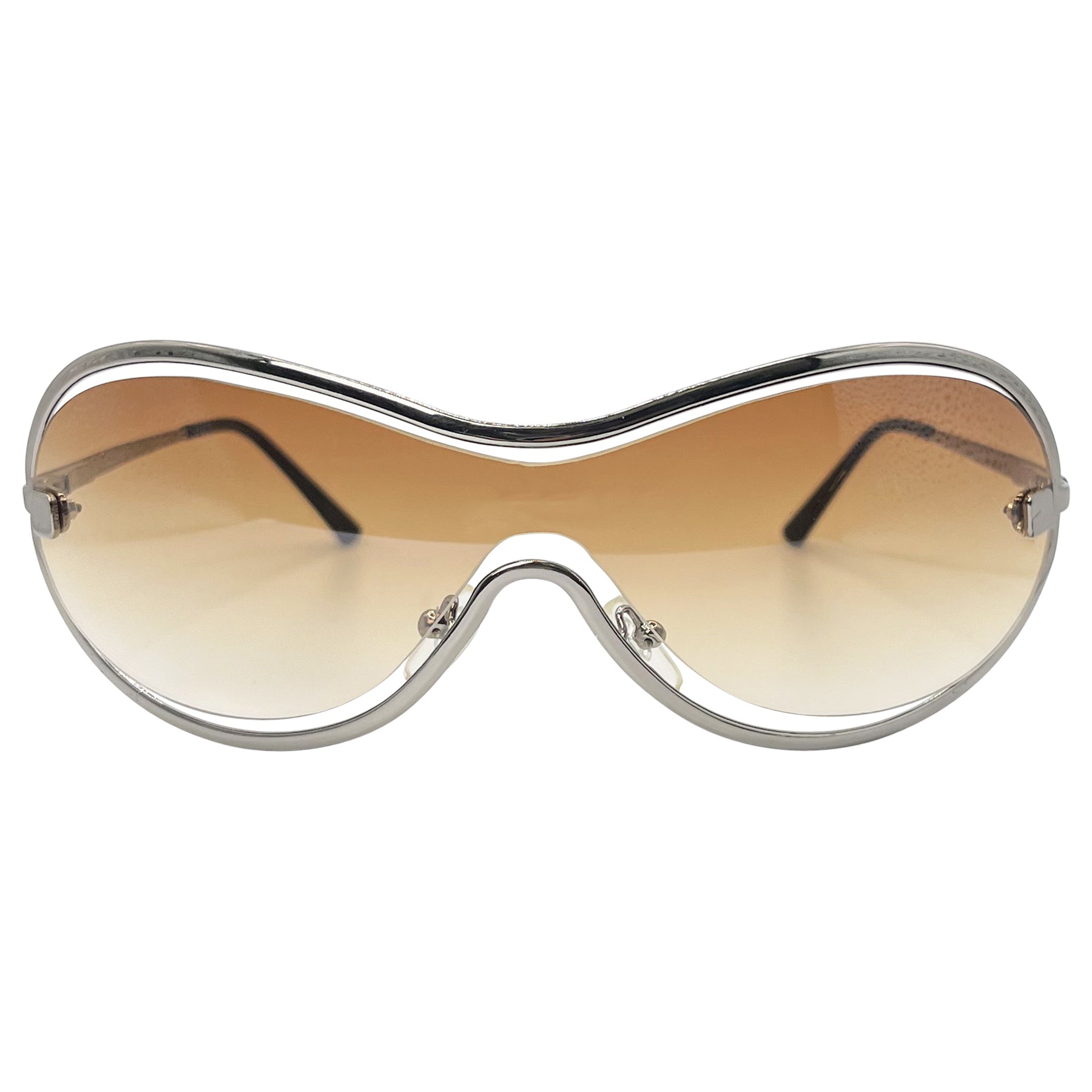 VIDEO VIXEN Shield SunglassesGunmetal/Amber-Giant Vintage Eyewear