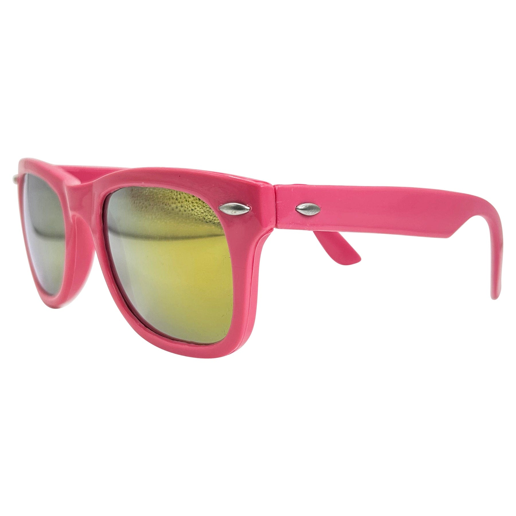 Shop WAY O hot pink vintage mirrored 80s sunglasses Giant Vintage Eyewear
