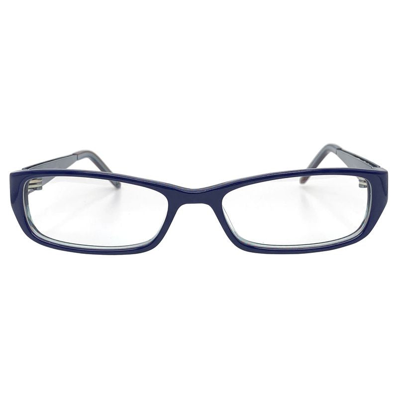 SMARTIE Clear Bayonetta-Style GlassesNavy Blue-Giant Vintage Eyewear