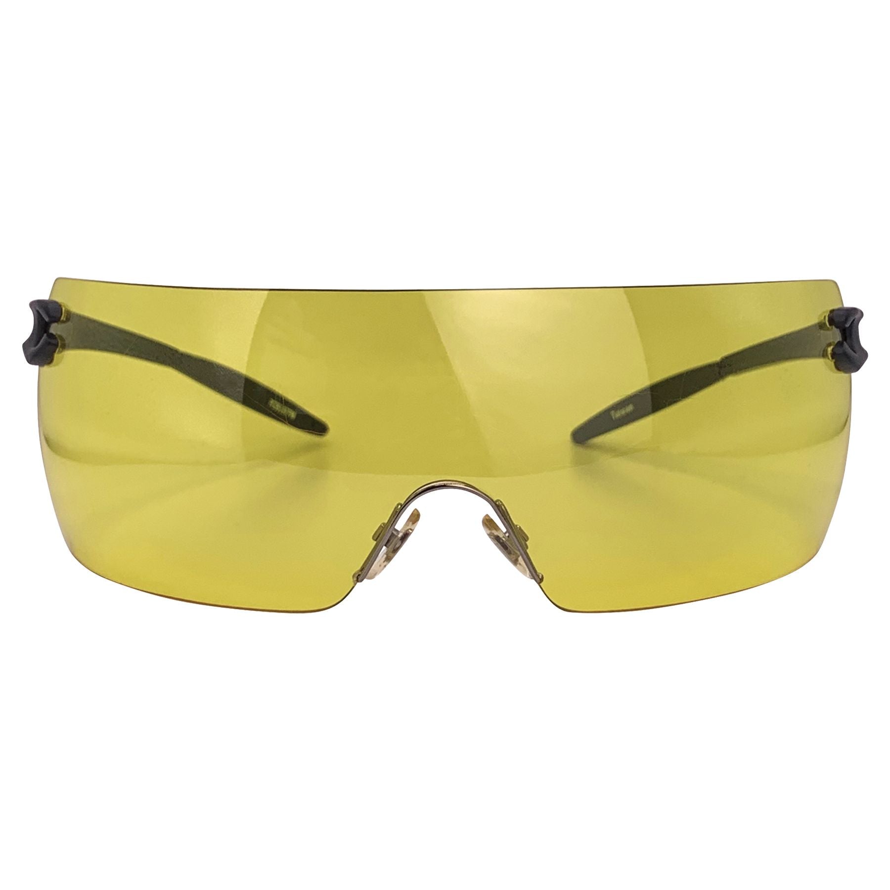 FREAK B*TCH Oversized Rimless Shield SunglassesYellow-Giant Vintage Eyewear