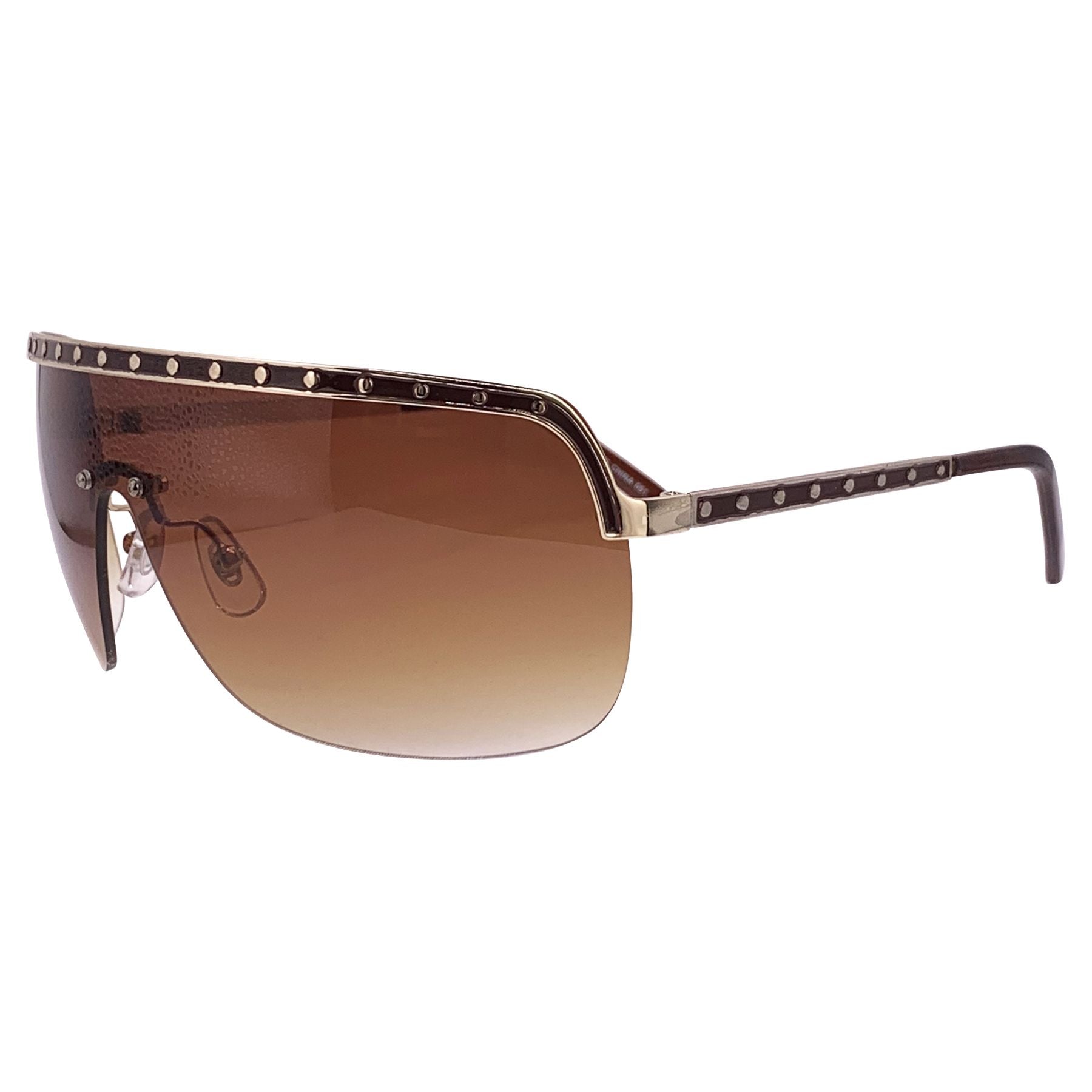 OUT OF CONTROL Studded Shield Sunglasses-Giant Vintage Eyewear