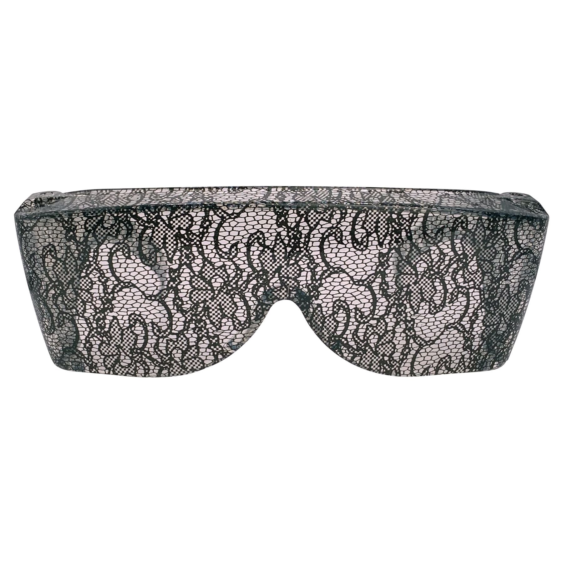 FAME MONSTER Lace Printed Shield Sunglasses-Giant Vintage Eyewear