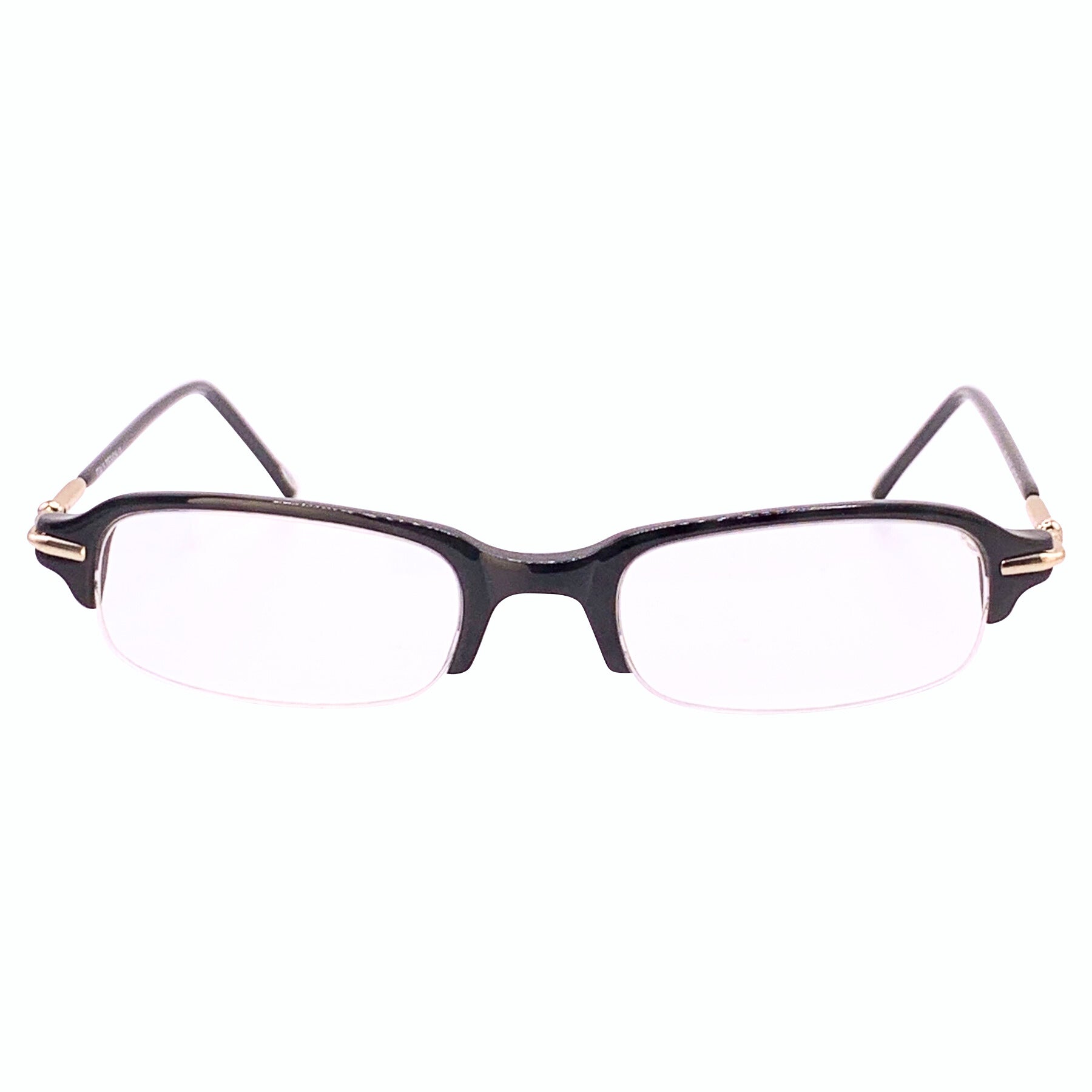 True vintage bayonetta oval half browline clear fashion glasses