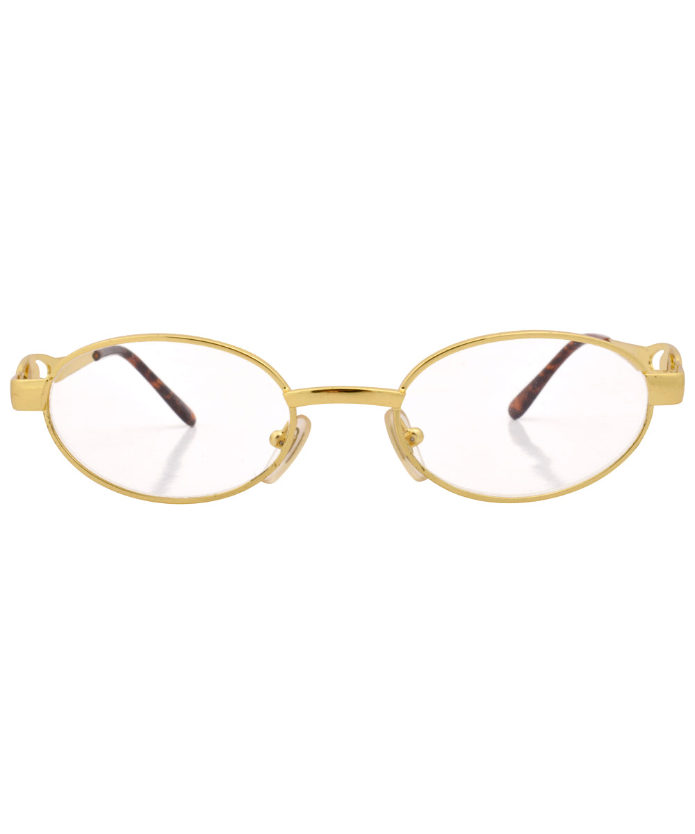 overt gold clear sunglasses