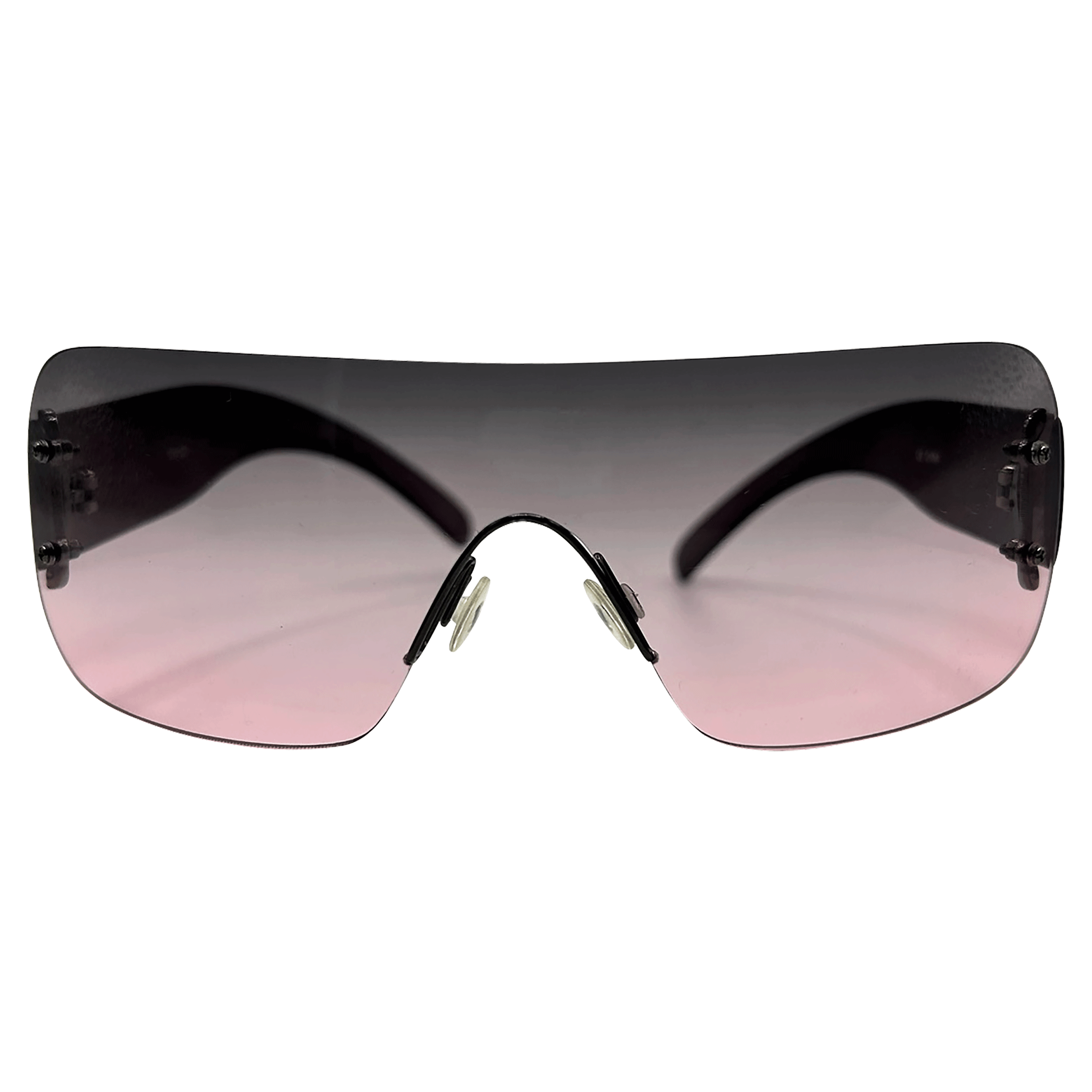 PACHE Rimless Shield SunglassesPink-Giant Vintage Eyewear